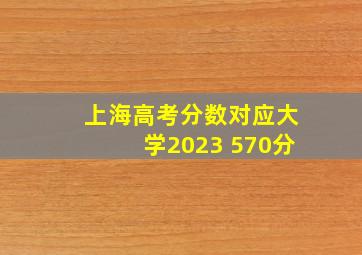 上海高考分数对应大学2023 570分